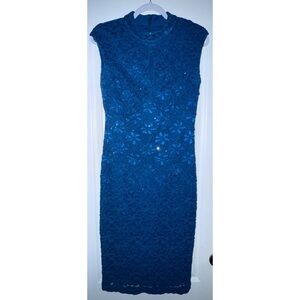 Roz & Ali Deep Blue Lace Dress